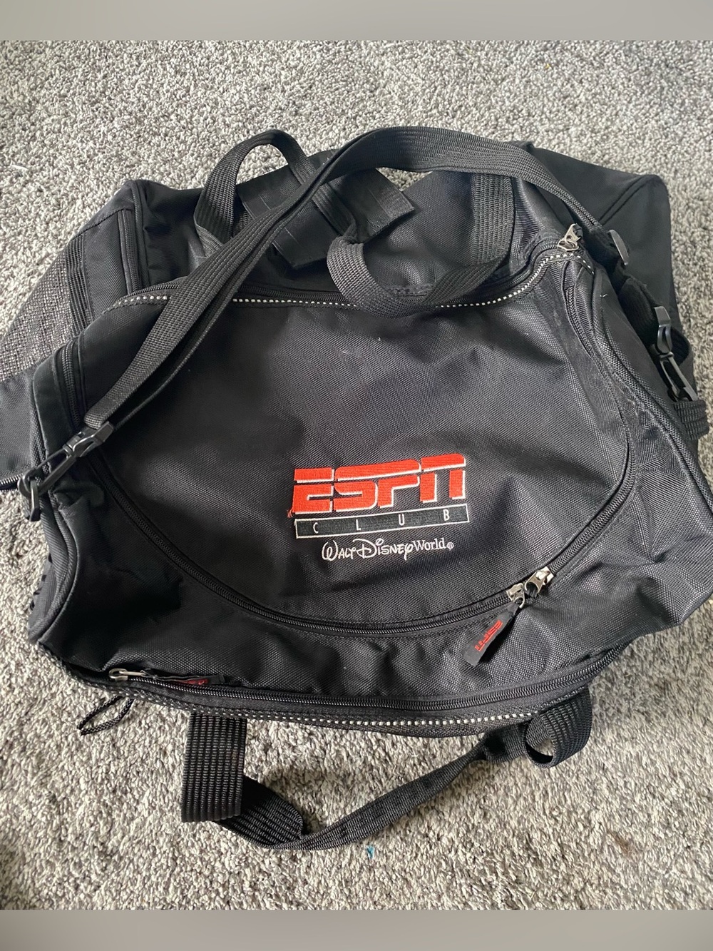 Disney ESPN Club Black Duffel Bag Nostalgia 90s Vintage Disney World Y2K Rare